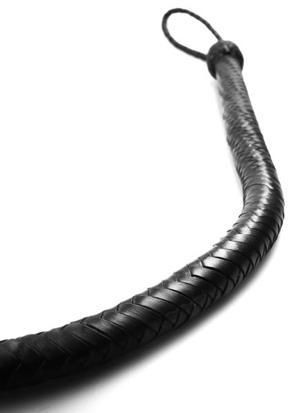 Kantschu Single Tail Whip - mit Klatsche 90cm in Schwarz und Rotschwarz